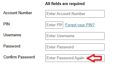 login form showing confirm password field for EZDriveMA account activation and credential verification